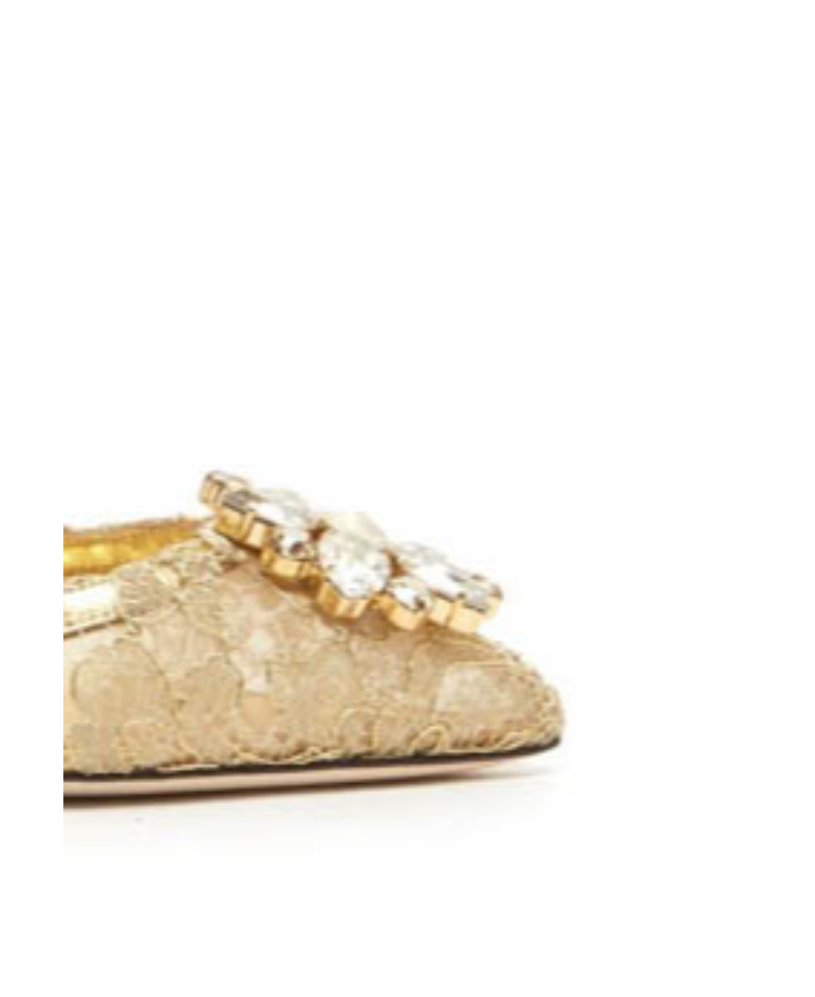 Dolce & Gabbana Lace Rainbow Pumps With Brooch Detailing Shoes In Nude