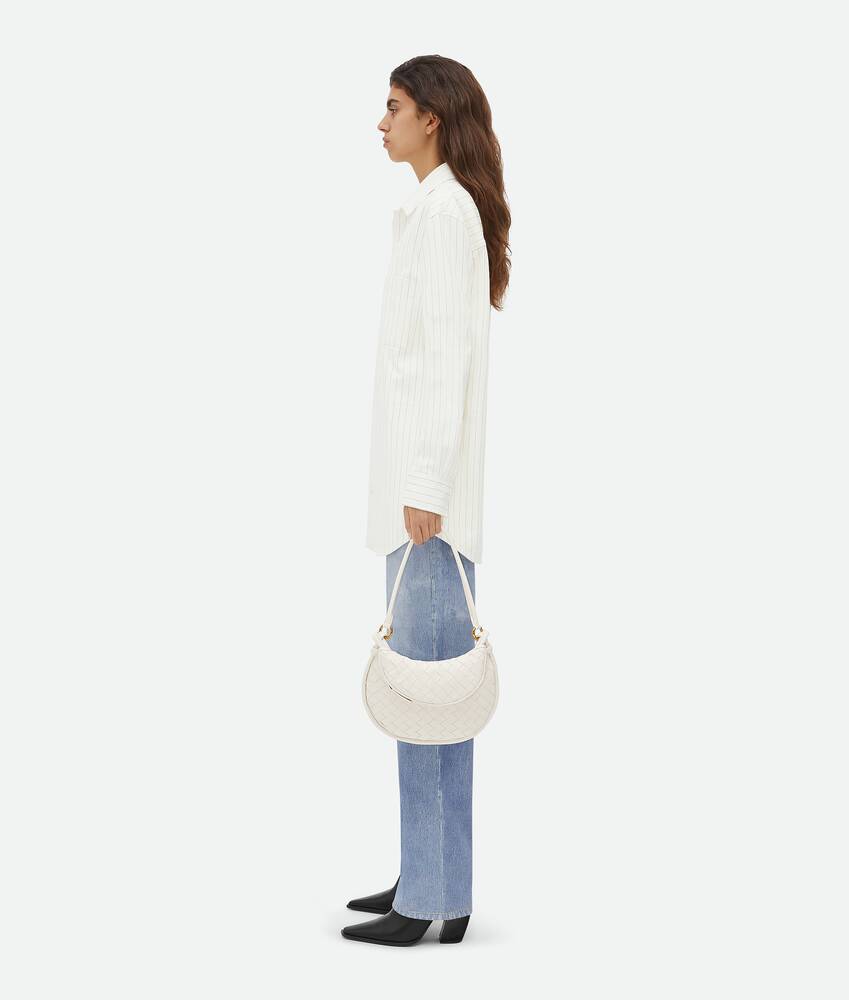 Shop Bottega Veneta Small Gemelli Shoulder Bag In White