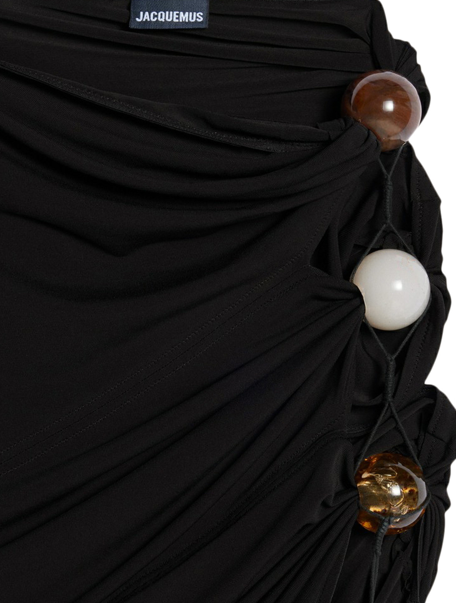 Jacquemus Black Le Raphia 'la Jupe Perola' Midi Skirt In Black