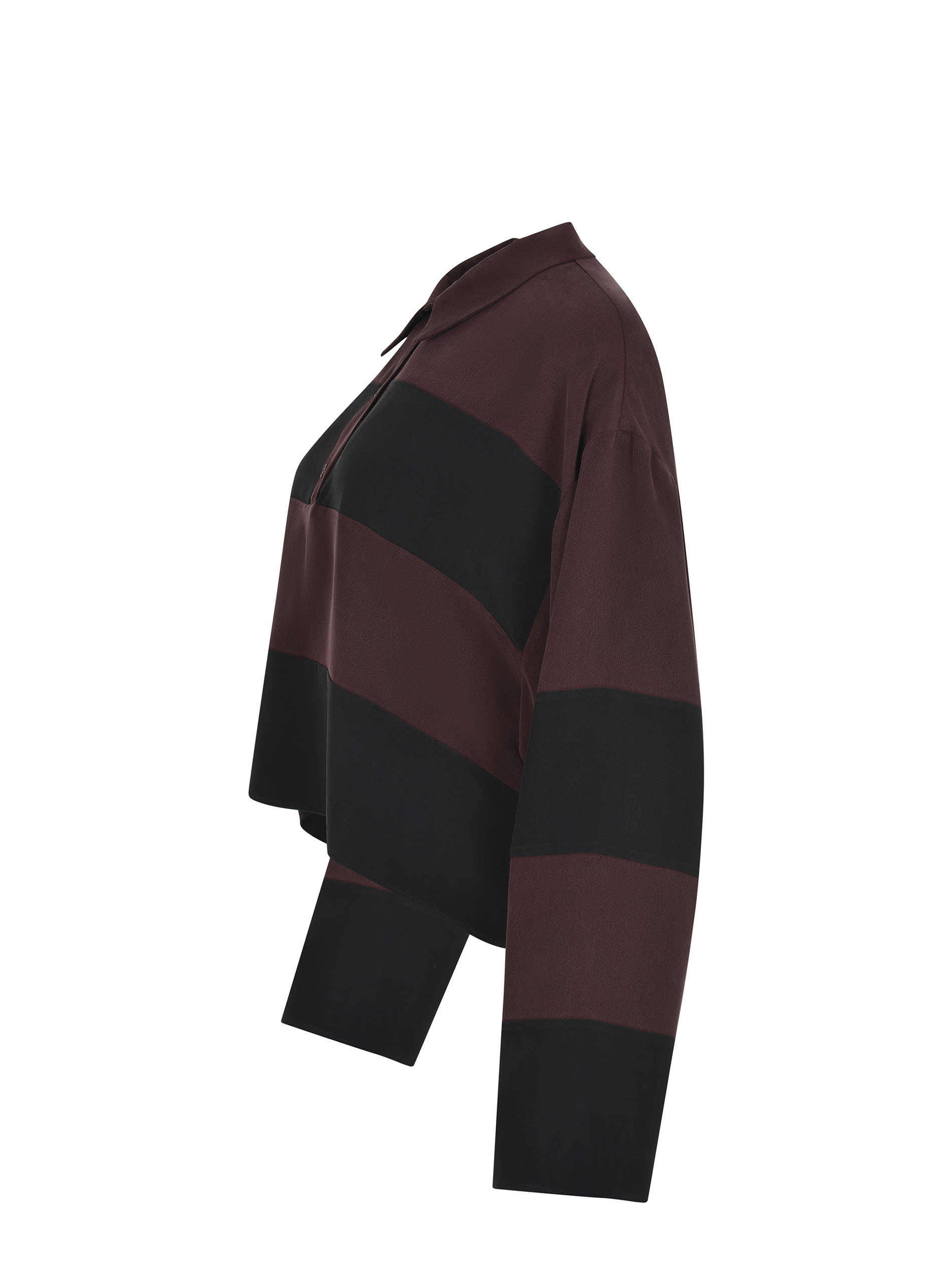 Alysi Long-sleeved Polo Shirt In Brown