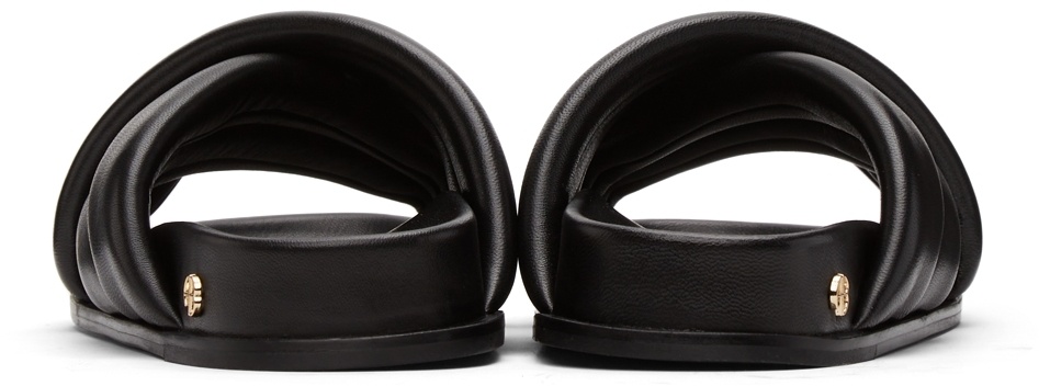Anine Bing Lizzie Leather Cross-strap Slides In Black