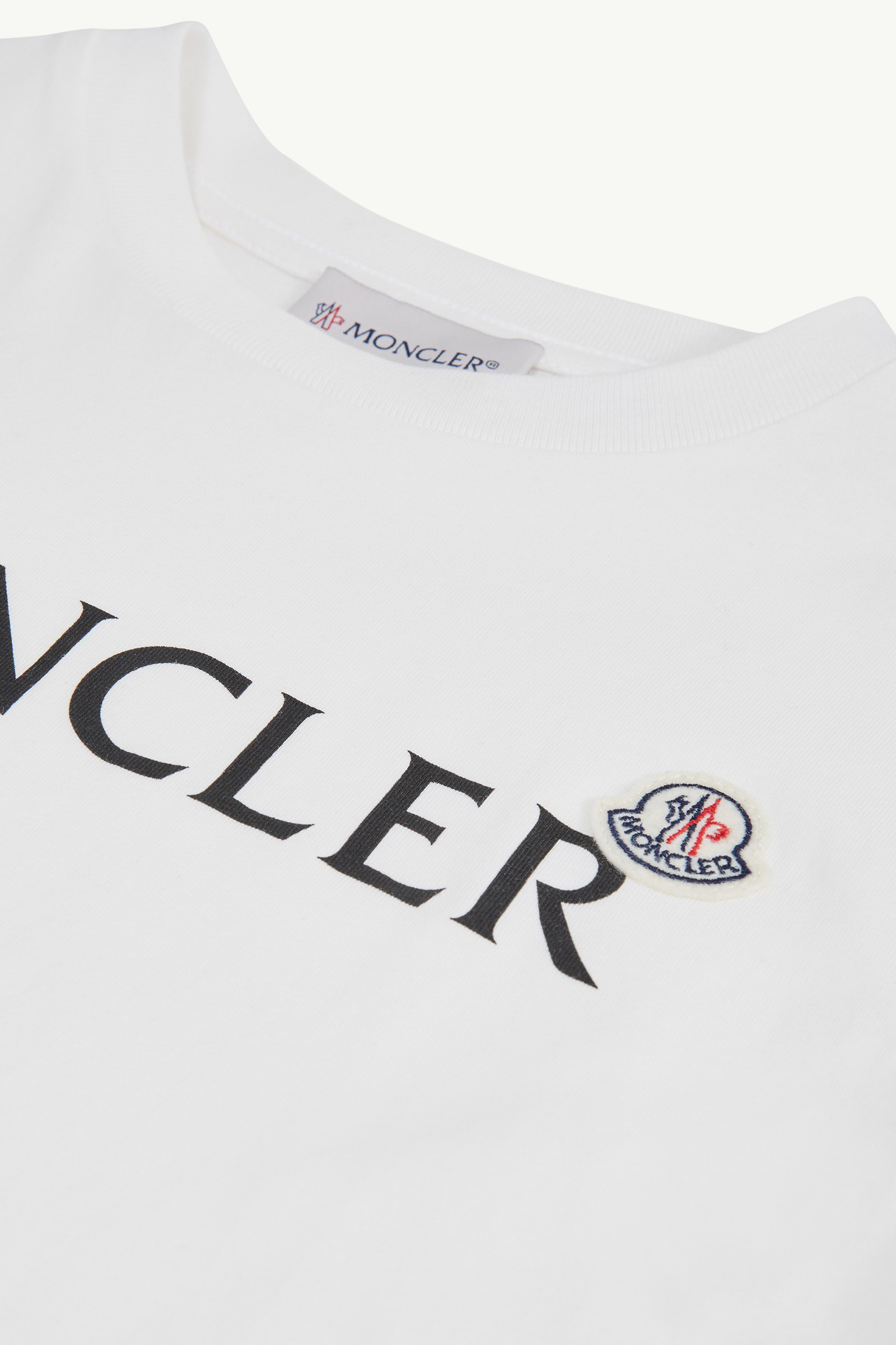 Moncler Enfant Logo Printed Crewneck T-shirt In White