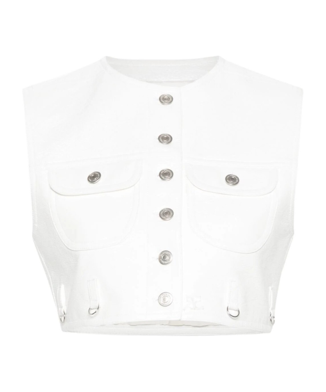 Courrèges Multiflex Cropped Denim Vest In White