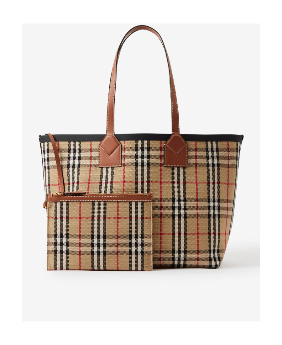 Burberry Medium London Check-pattern Tote Bag In Multicolor