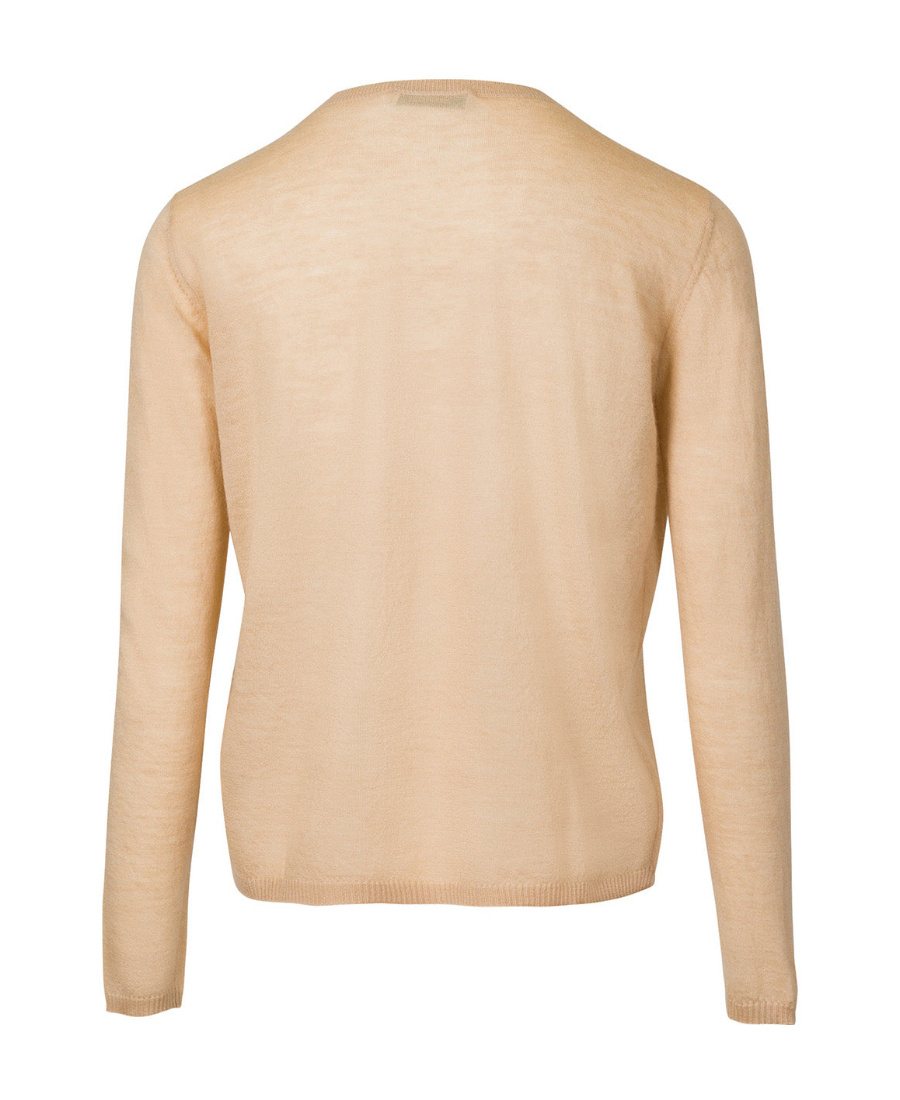 Max Mara Round-neck And Long-sleeved Sweater In Nude