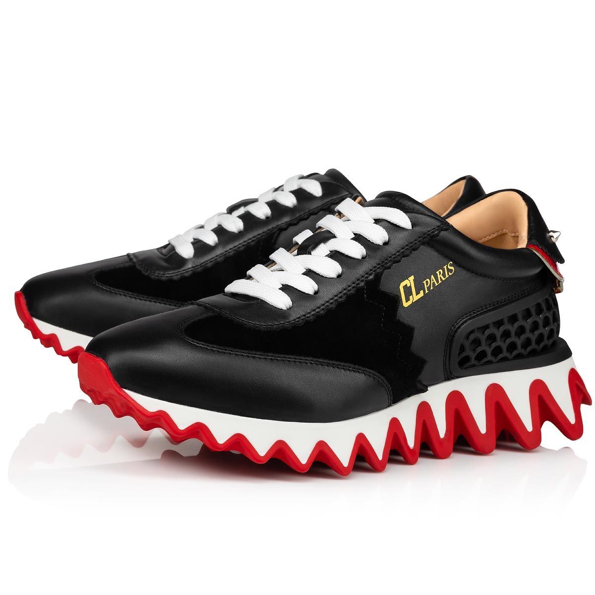 Christian Louboutin Logo Casual Sports Shoes In Black