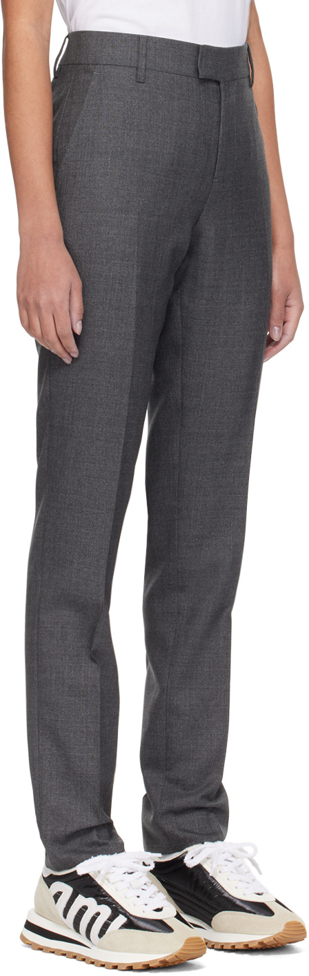 Ami Alexandre Mattiussi Logo Wool Casual Pants In Black