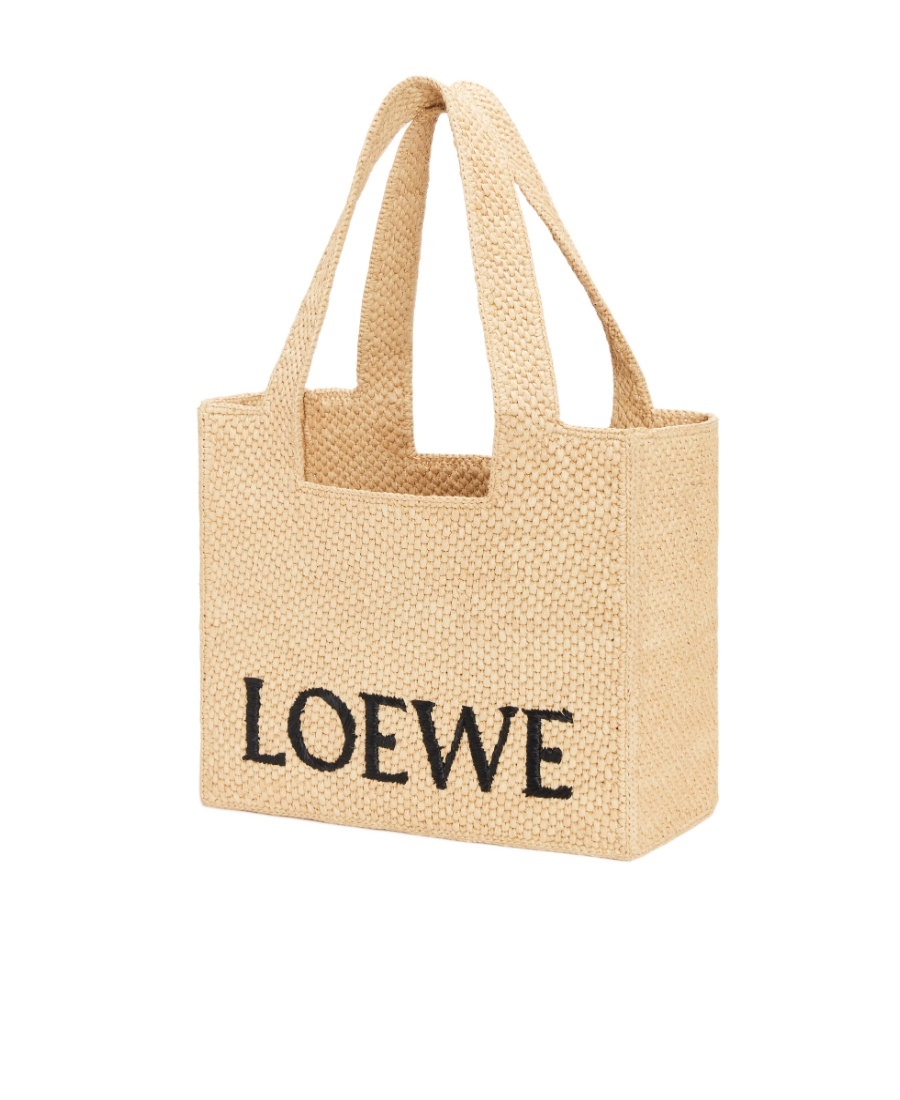 Loewe Small Tote Bag With Logo In Nude