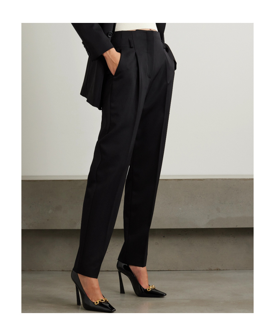 Max Mara Front Pleated Trousers In Black