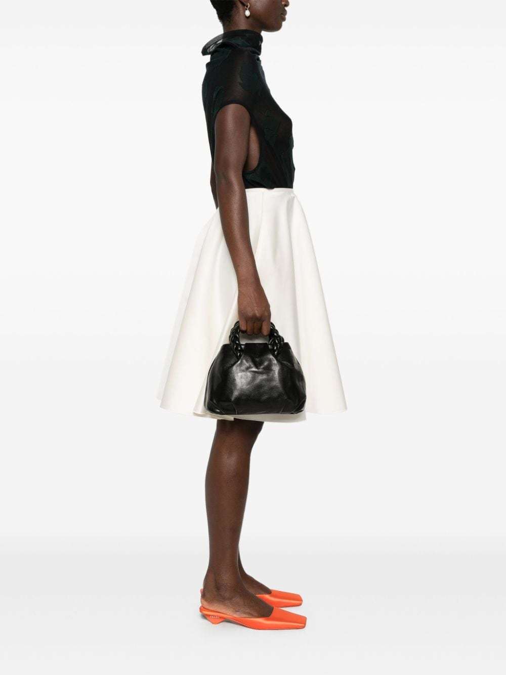 Hereu Stylish Shoulder Bag Braided Handles In Black