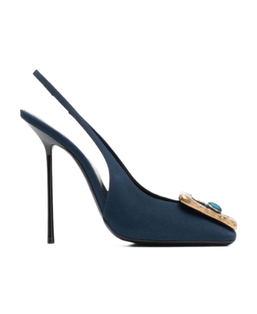 Saint Laurent Maxine 115mm Slingback Pumps In Blue