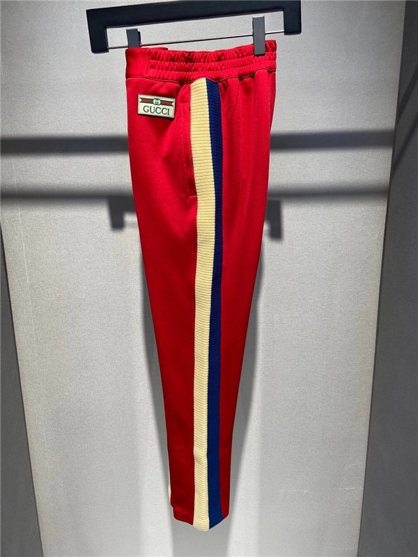 Gucci Side-stripe Track Pants In Red