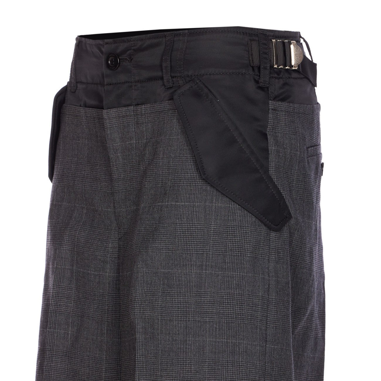 Sacai Glen Check Pants In Gray