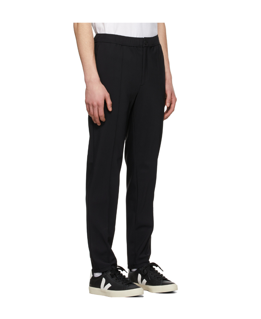 Theory Curtis Drawstring Precision Ponte Pants Black In Black