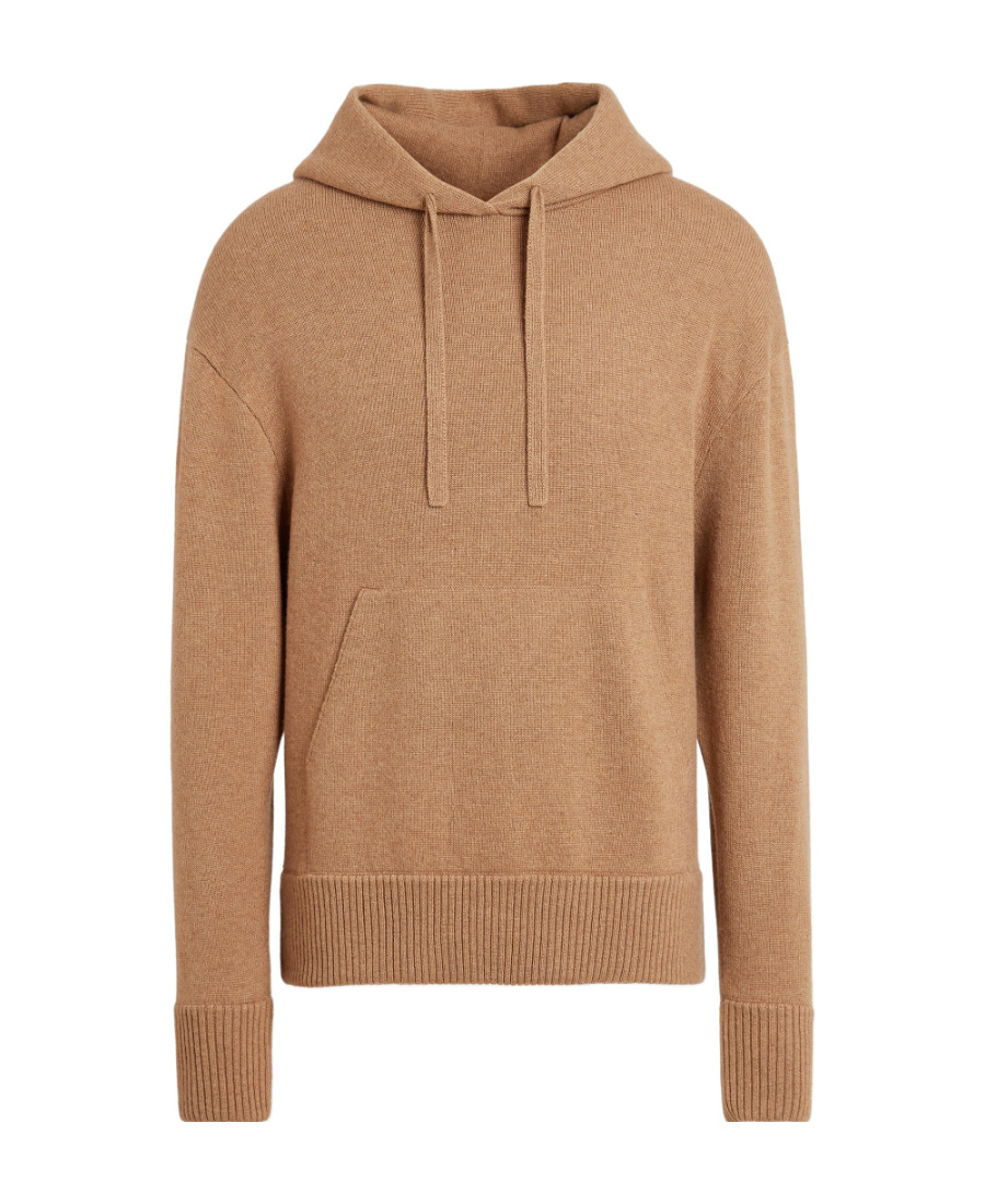 Shop Zegna Oasi Drawstring Cashmere Hoodie In Nude