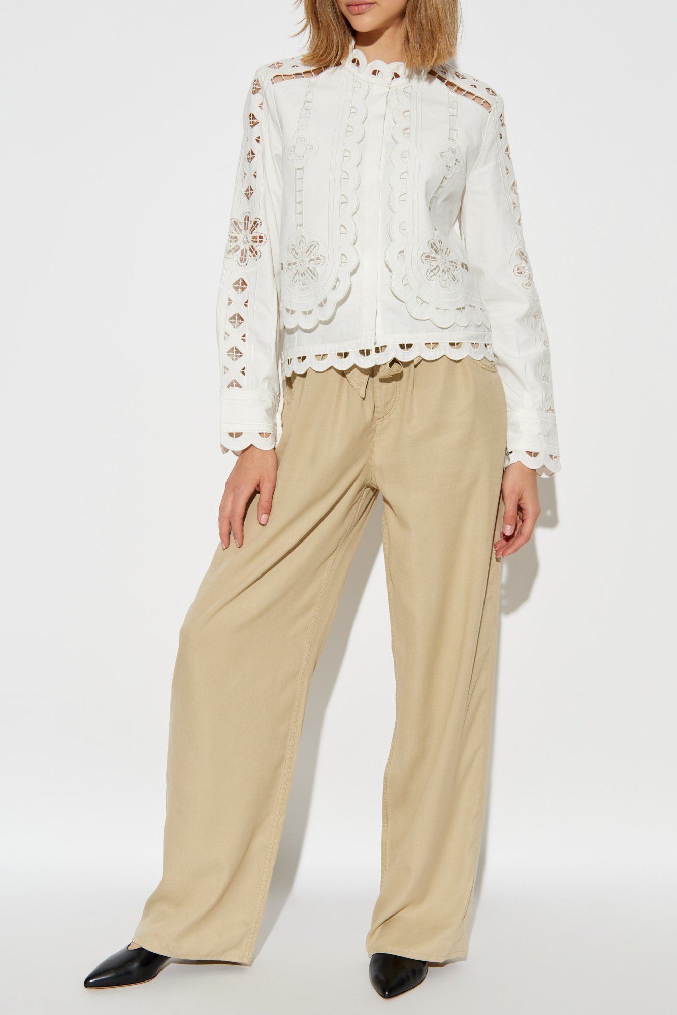 Isabel Marant Étoile Priana High-waist Wide-leg Trousers In Nude