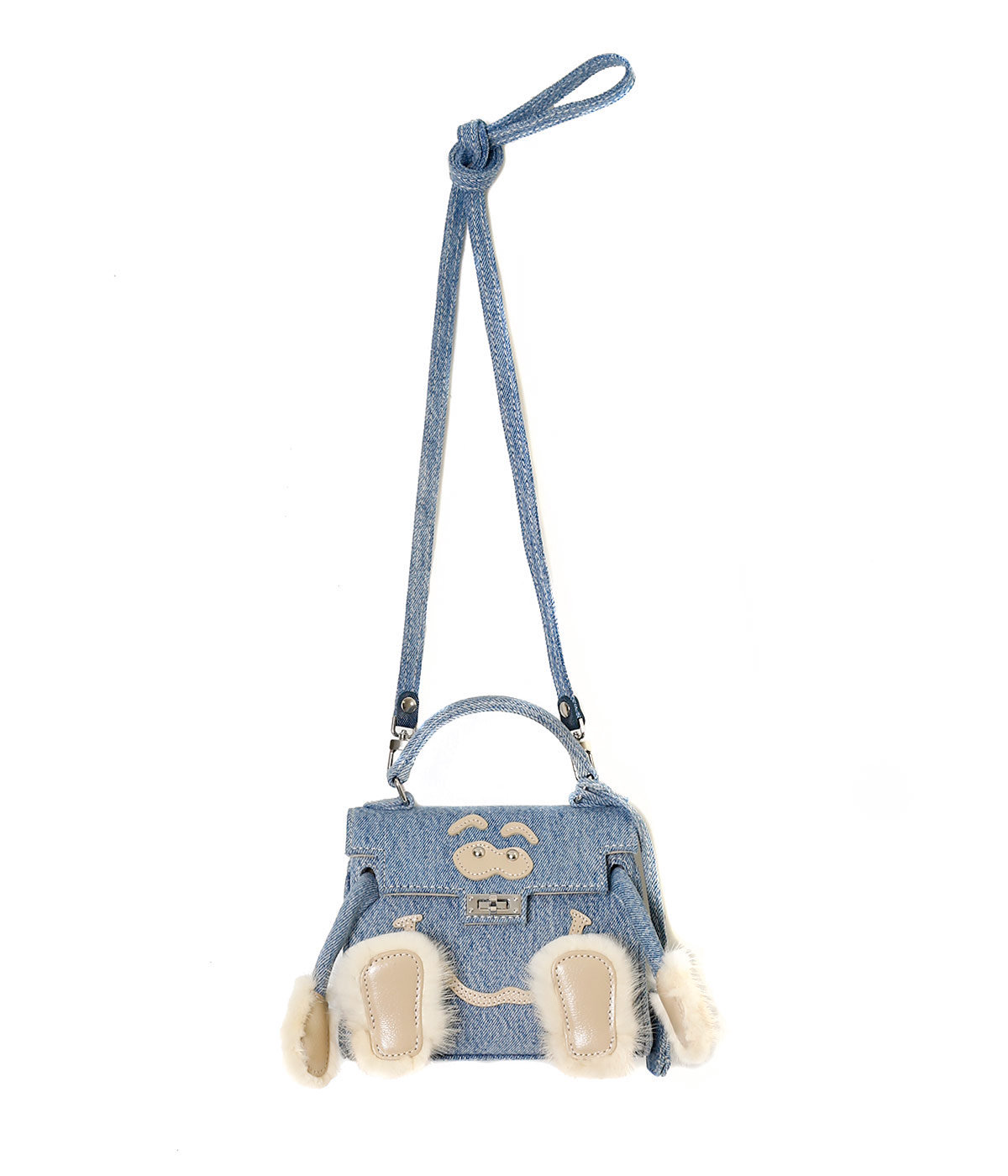 Readymade Denim Faux-fur Tote Bag In Nude
