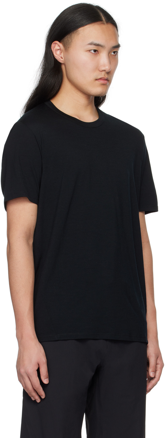 Arc'teryx Plain Wool-blend T-shirt In Black