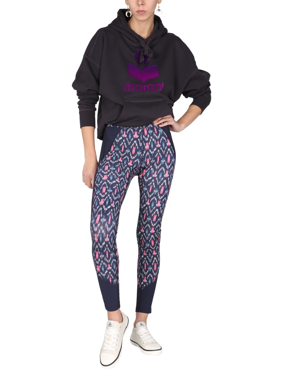 Isabel Marant Étoile High-waisted Graphic-print Leggings In Black