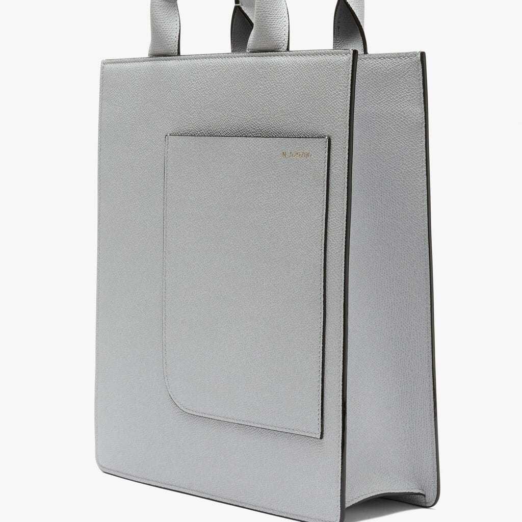 Valextra Mini Bag With Square Top Handle In Gray