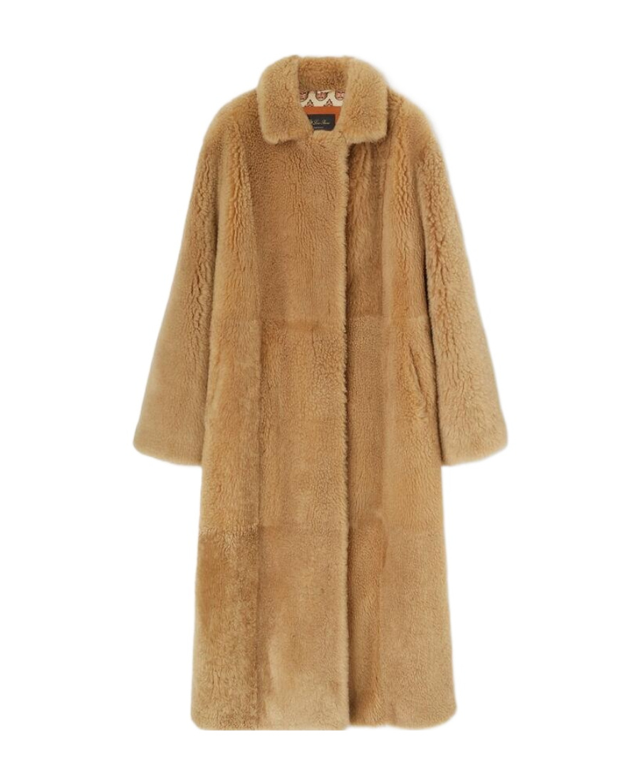 Loro Piana Long-sleeved Side Pocket Coat In Brown