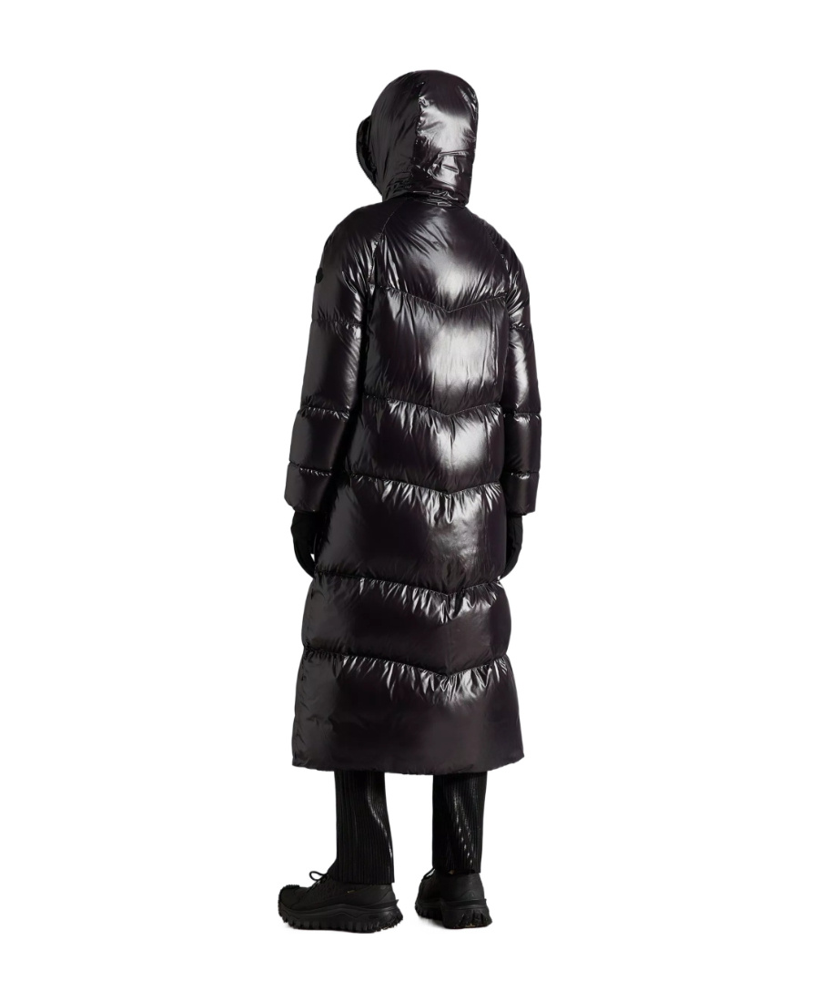 Moncler Zip-up Hooded Padded Coat In Black