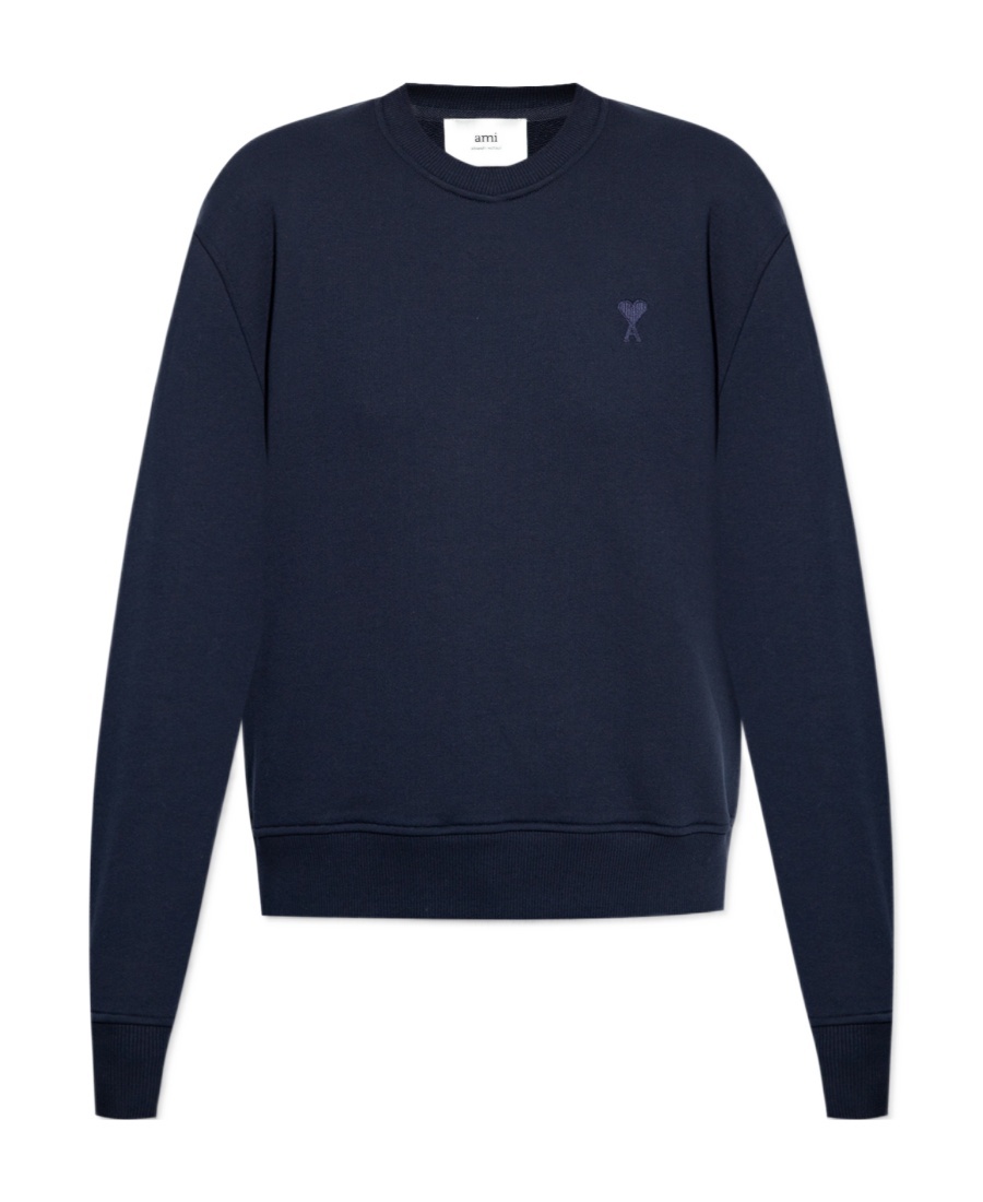 Ami Alexandre Mattiussi Ami Paris Ami De Coeur Crewneck Sweatshirt In Blue