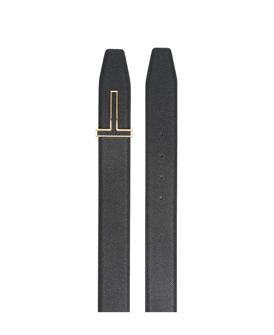 Tom Ford T-buckle Leather Belt In Black