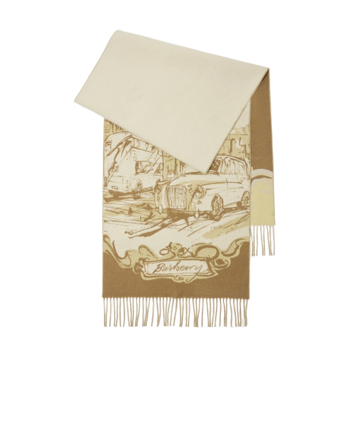 Burberry Jacquard Cashmere London-inspired Scarf In Hay