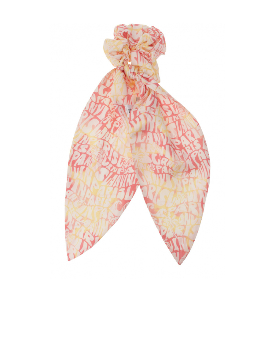 Lanvin Logo-pattern Scrunchie In Pink