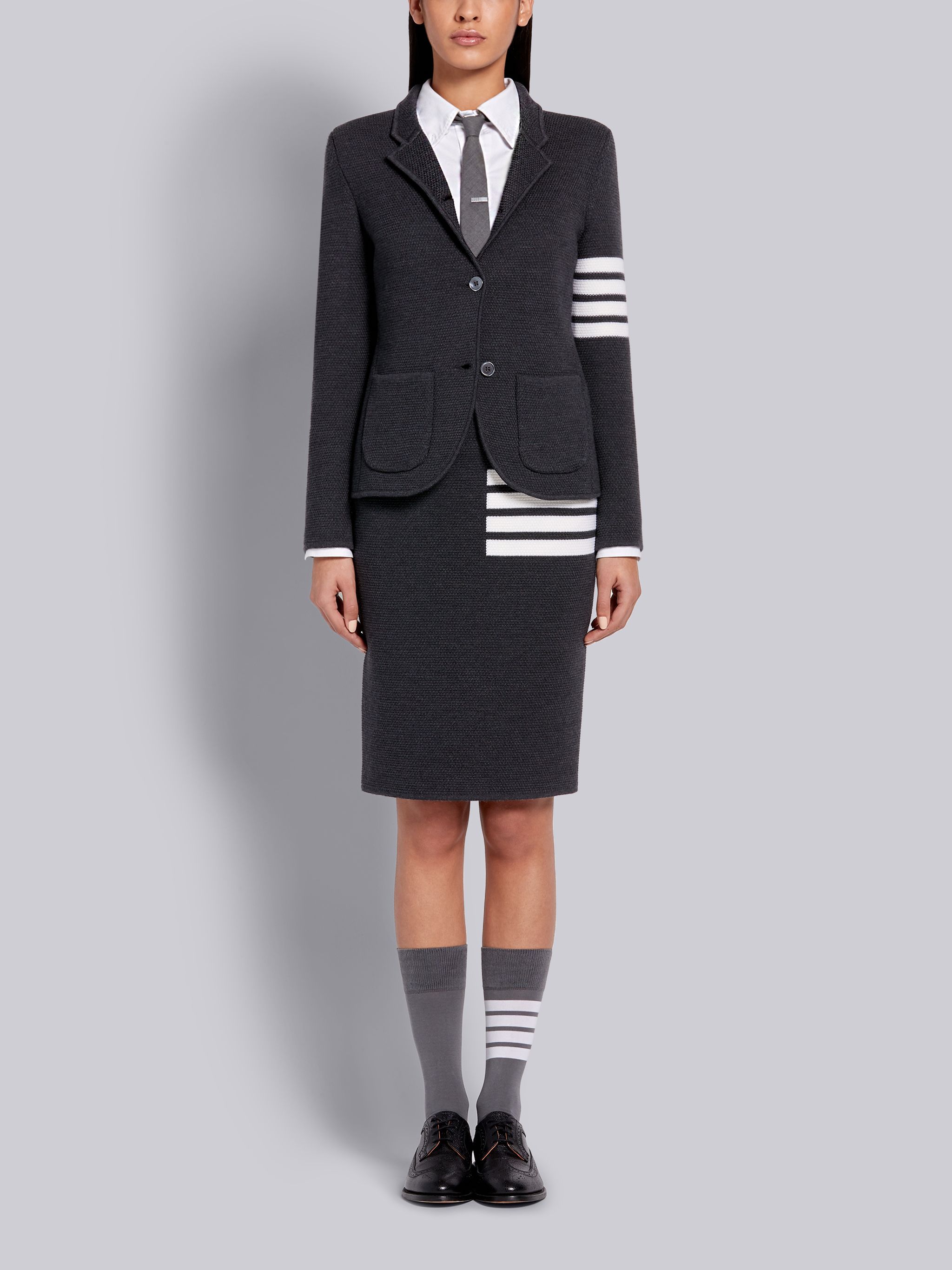 Thom Browne 4-bar Merino Jacket In Black