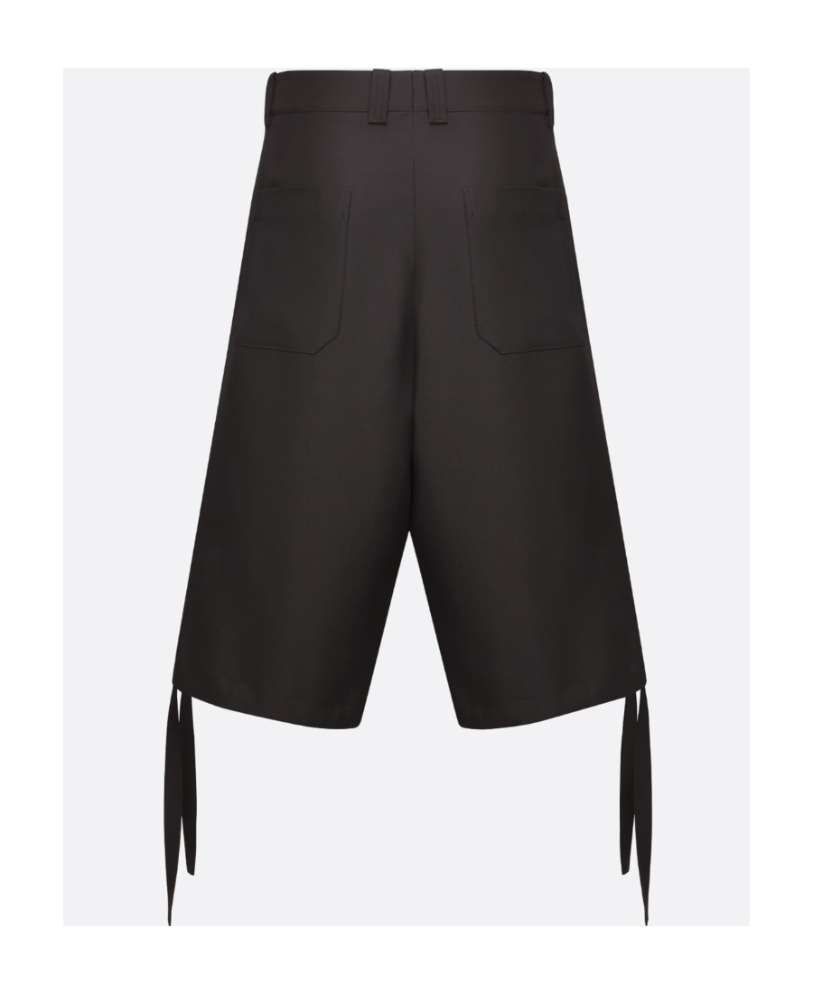 Dior Pull Rope Details Shearing Wool Shorts In Black