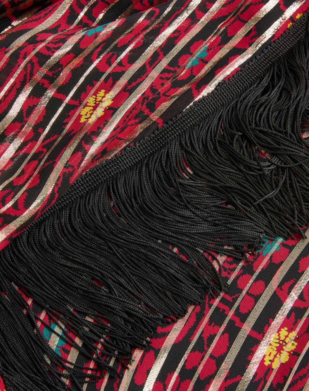 Valentino Lamé Midi Skirt With Apres L'hiver Print In Brown