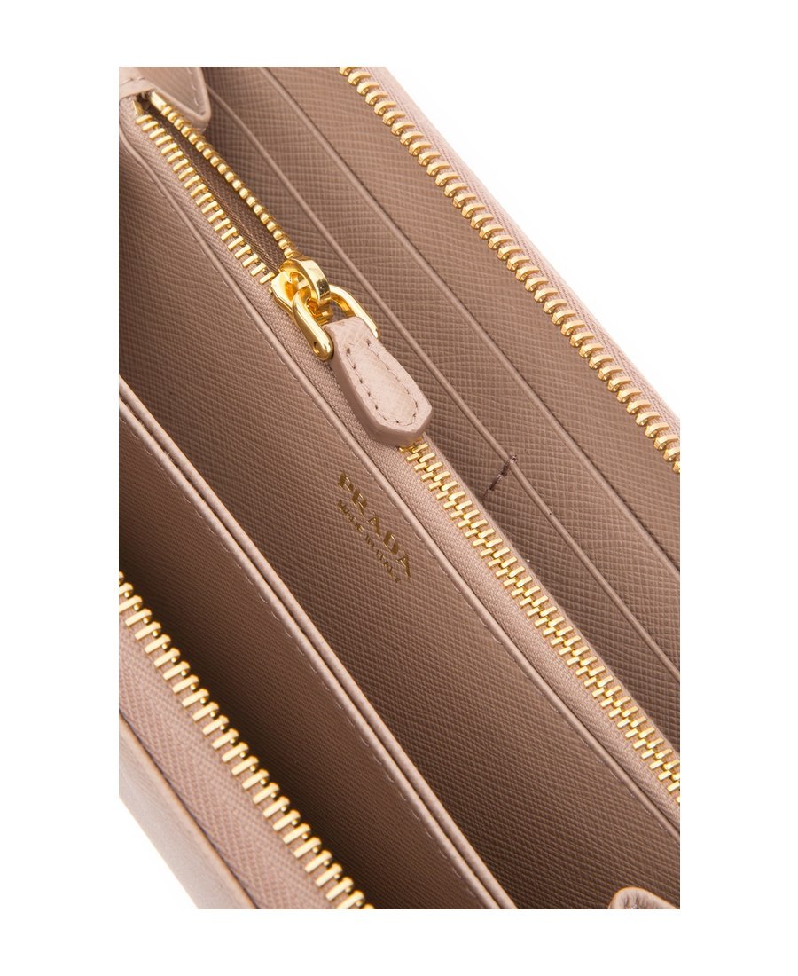 Prada Large Saffiano Leather Wallet In Pink