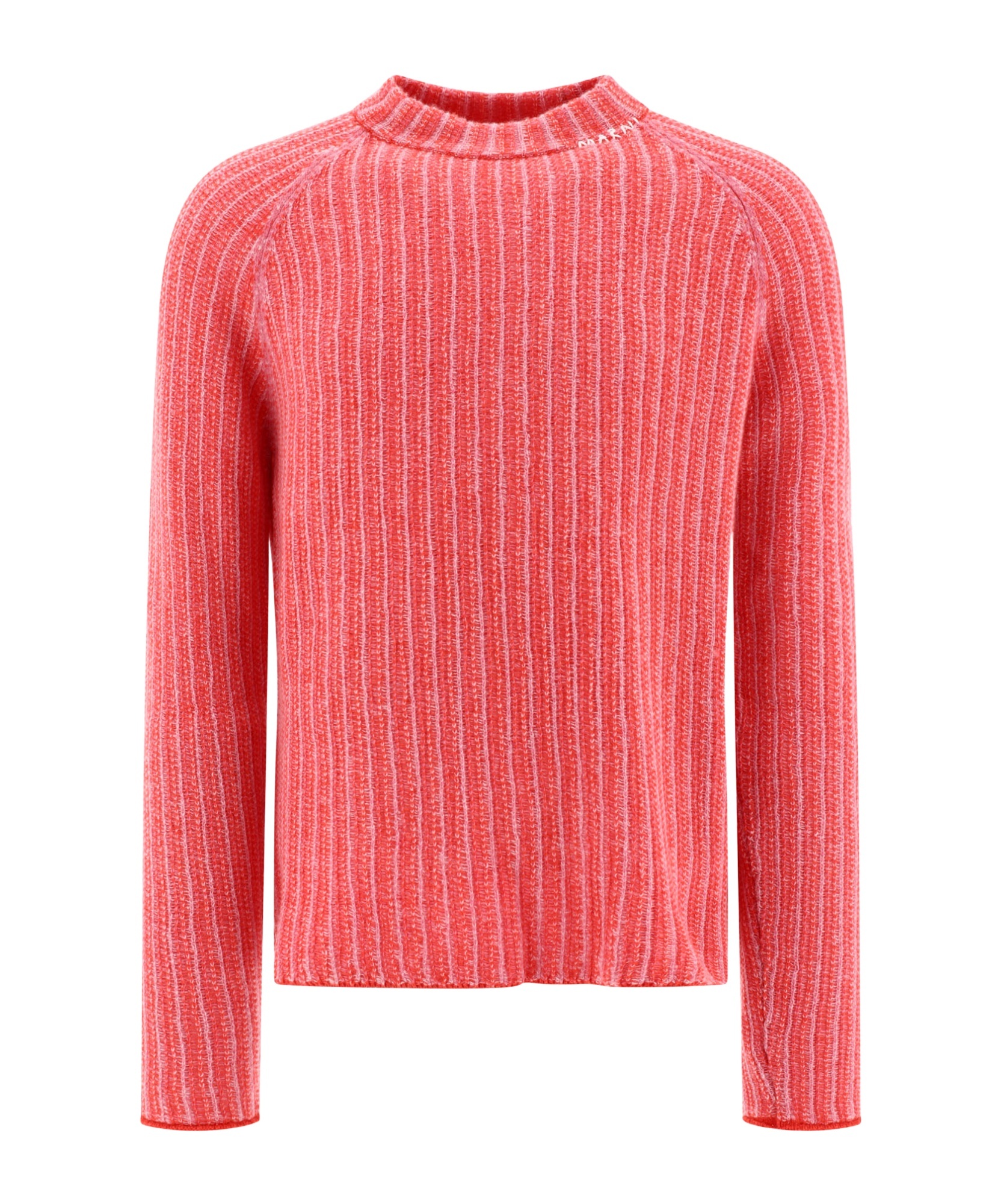 Shop Marni Degrade Striped Knit Sweater In Red