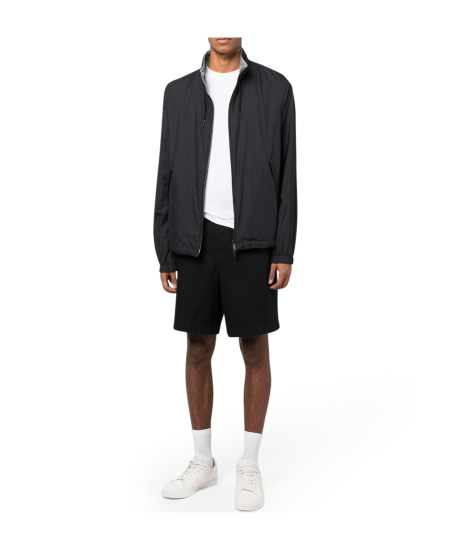 Zegna Blouson Réversible Brezza En Microfibre In Black