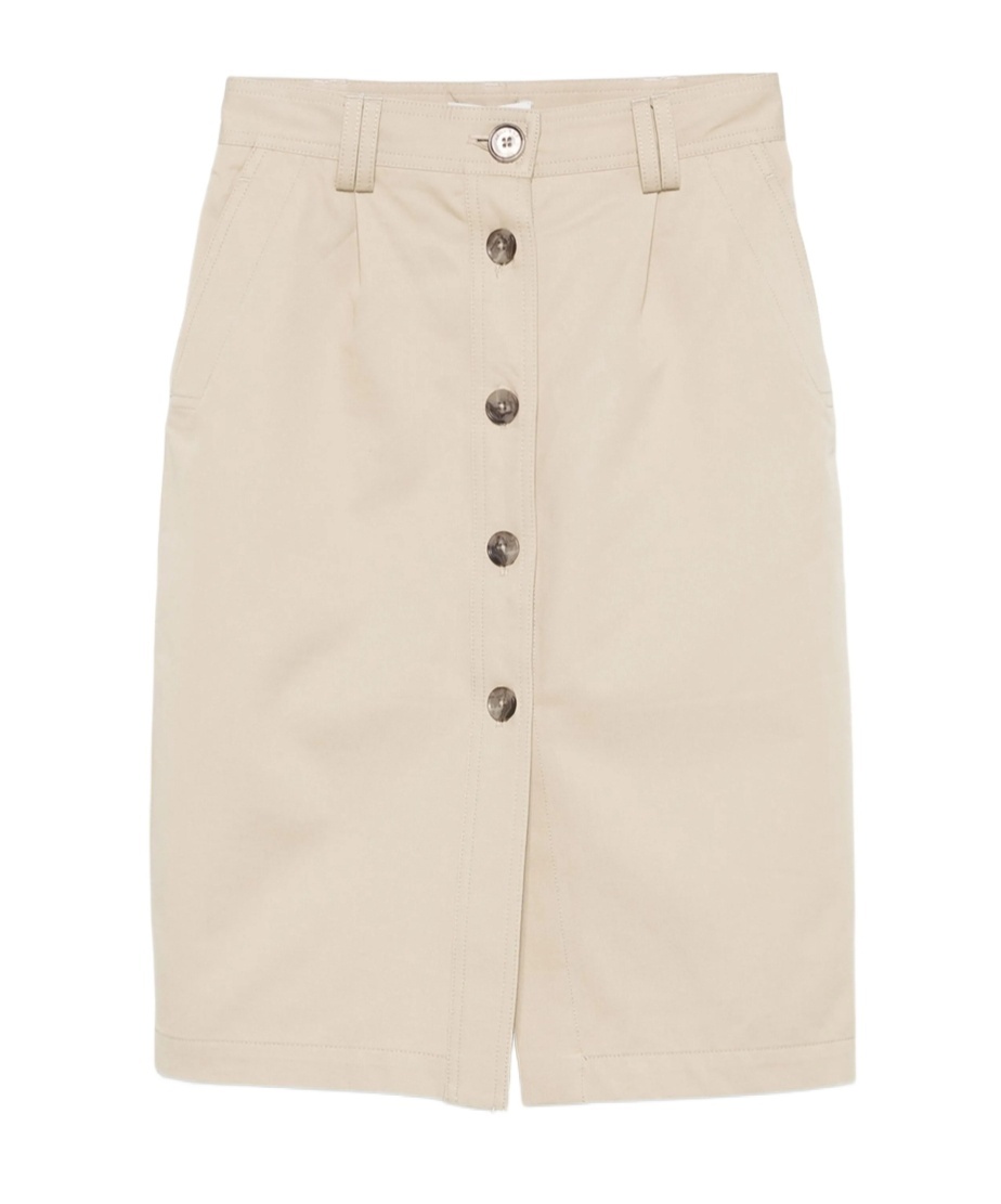 Shop Anine Bing Button-down Skirt In Nude