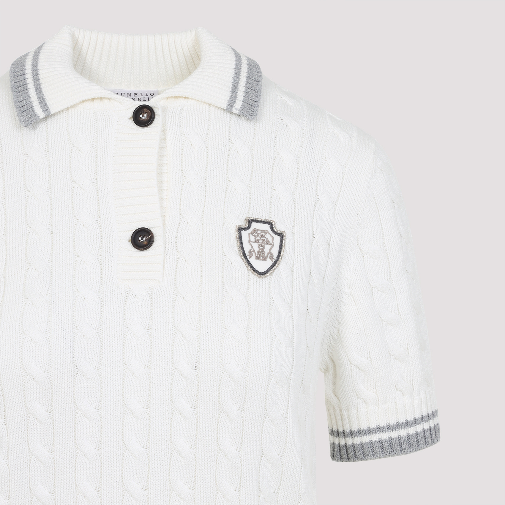 Brunello Cucinelli Logo Short-sleeved Polo T-shirt In White