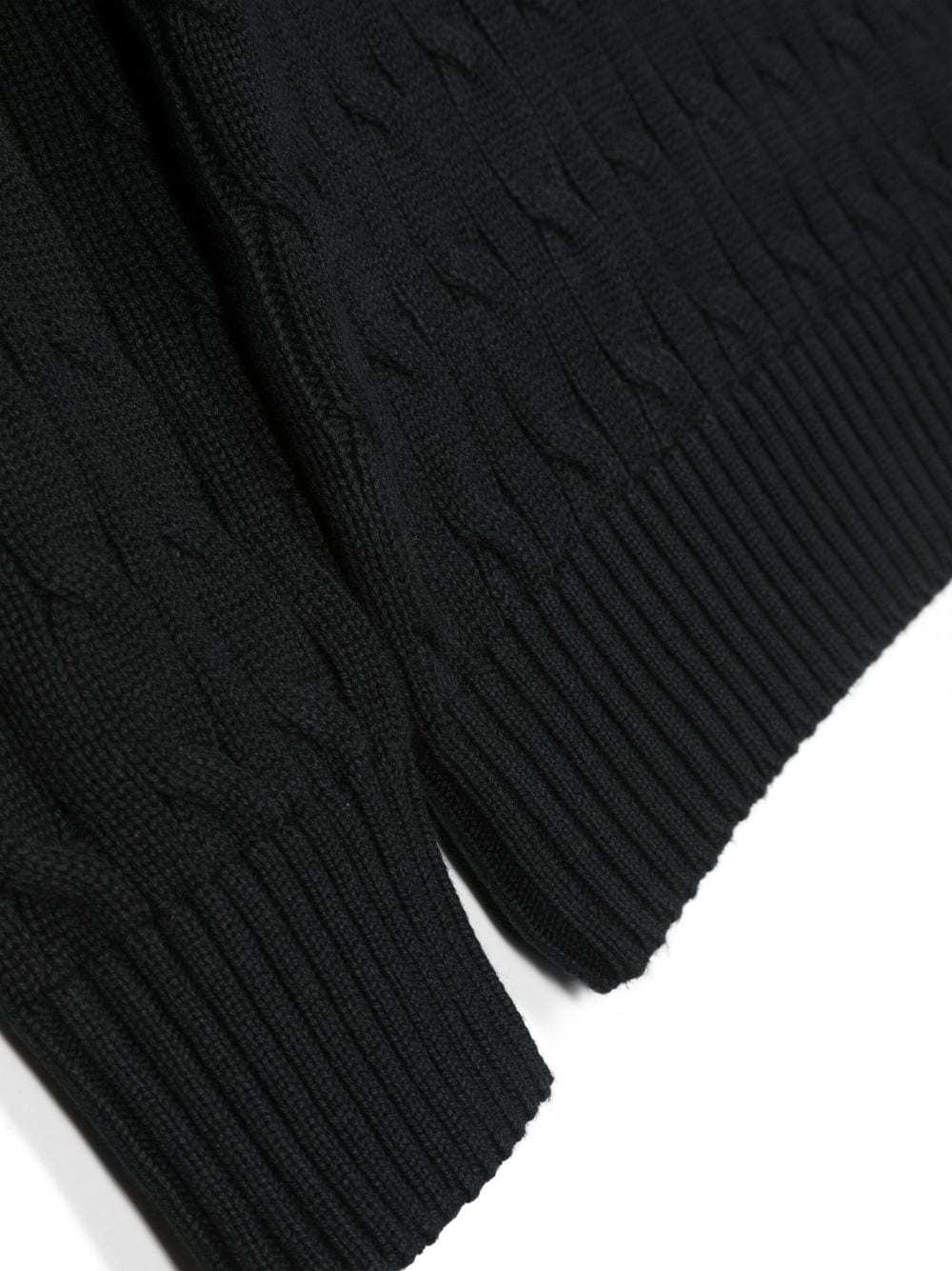 Polo Ralph Lauren Cable-knit Crewneck Wool Pullover In Black