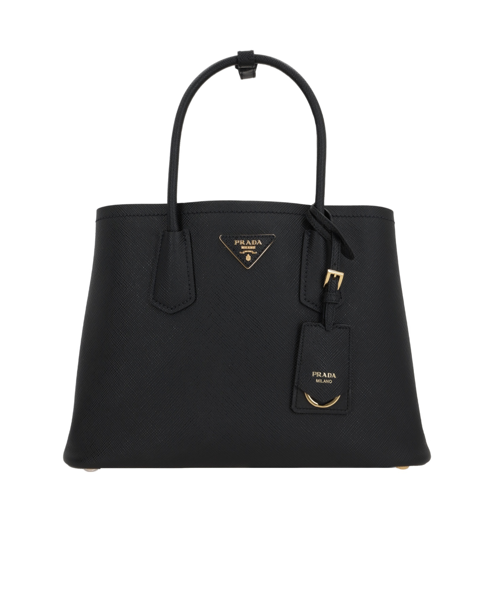 Prada Medium Saffiano Cuir Tote Bag In Black