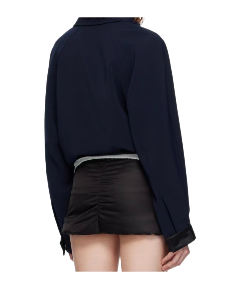 We11 Done Long-sleeved Casual Jacket In Blue