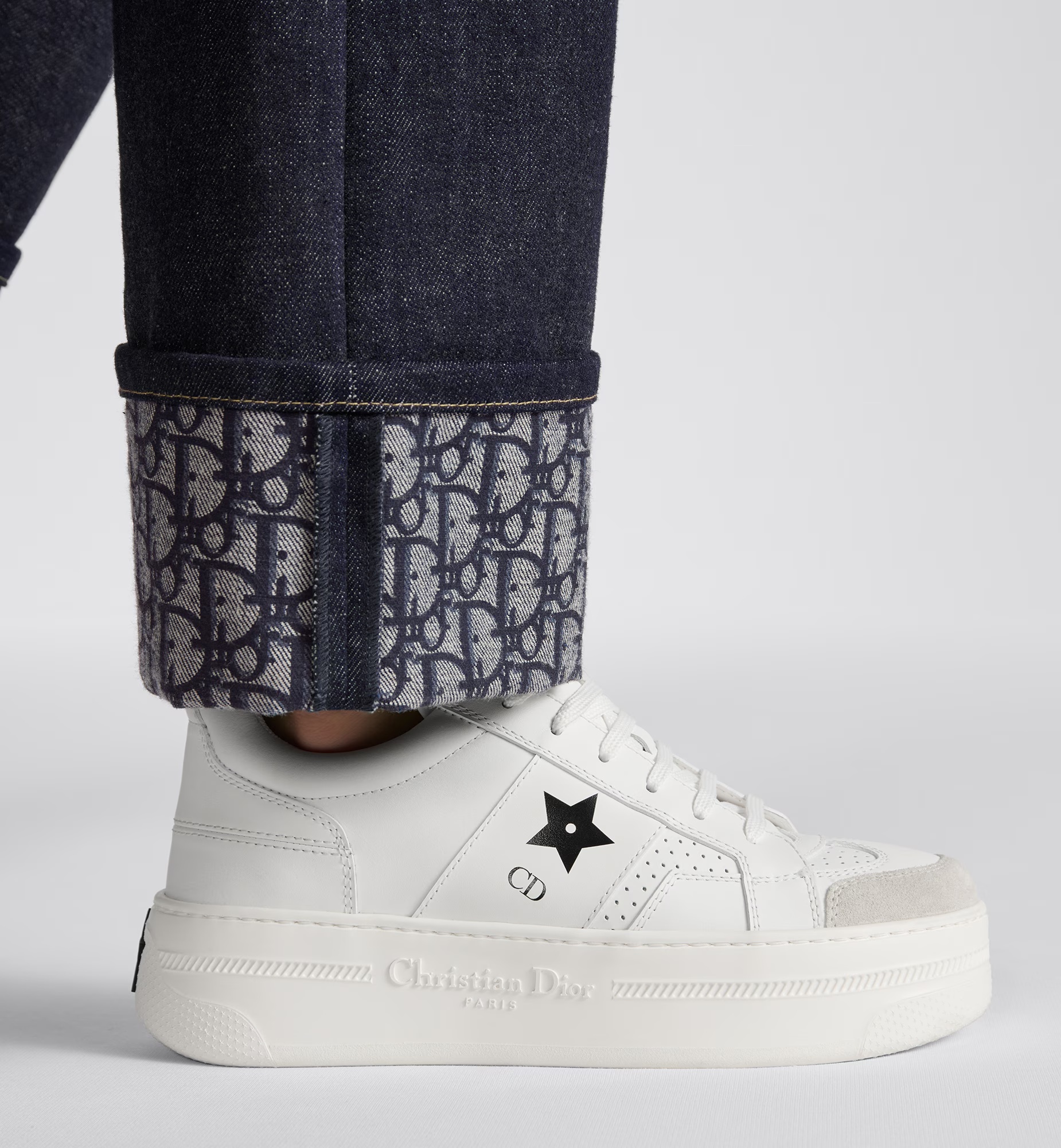 Dior Star Platform Sneakers In White