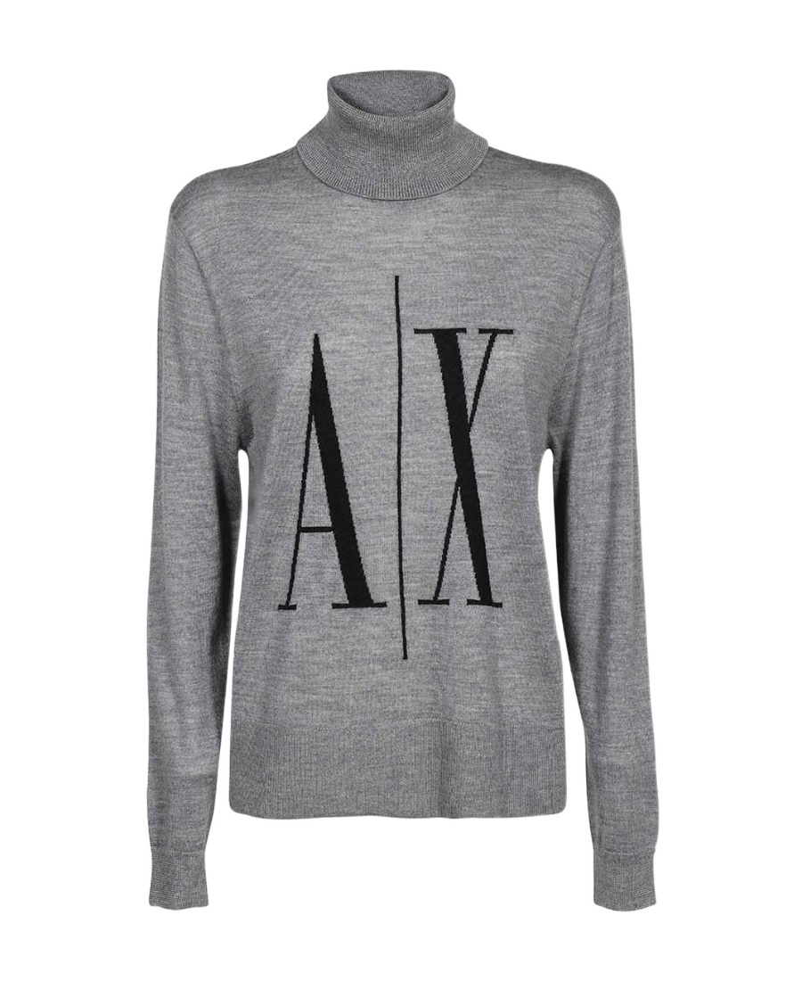 Armani Exchange Long-sleeved Sweater In Gray