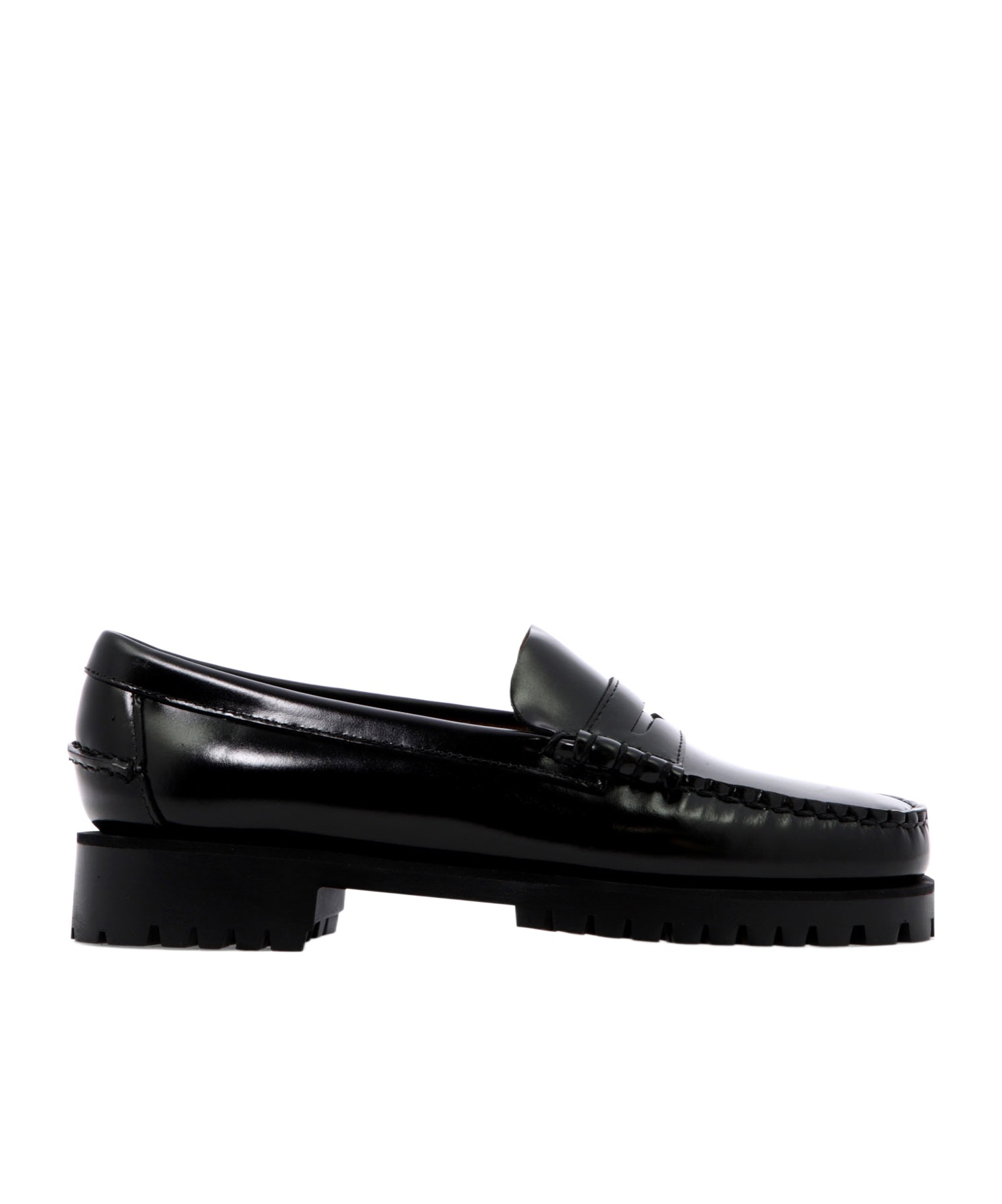 Sebago Black Slip-on Loafers With Lug Sole In Black