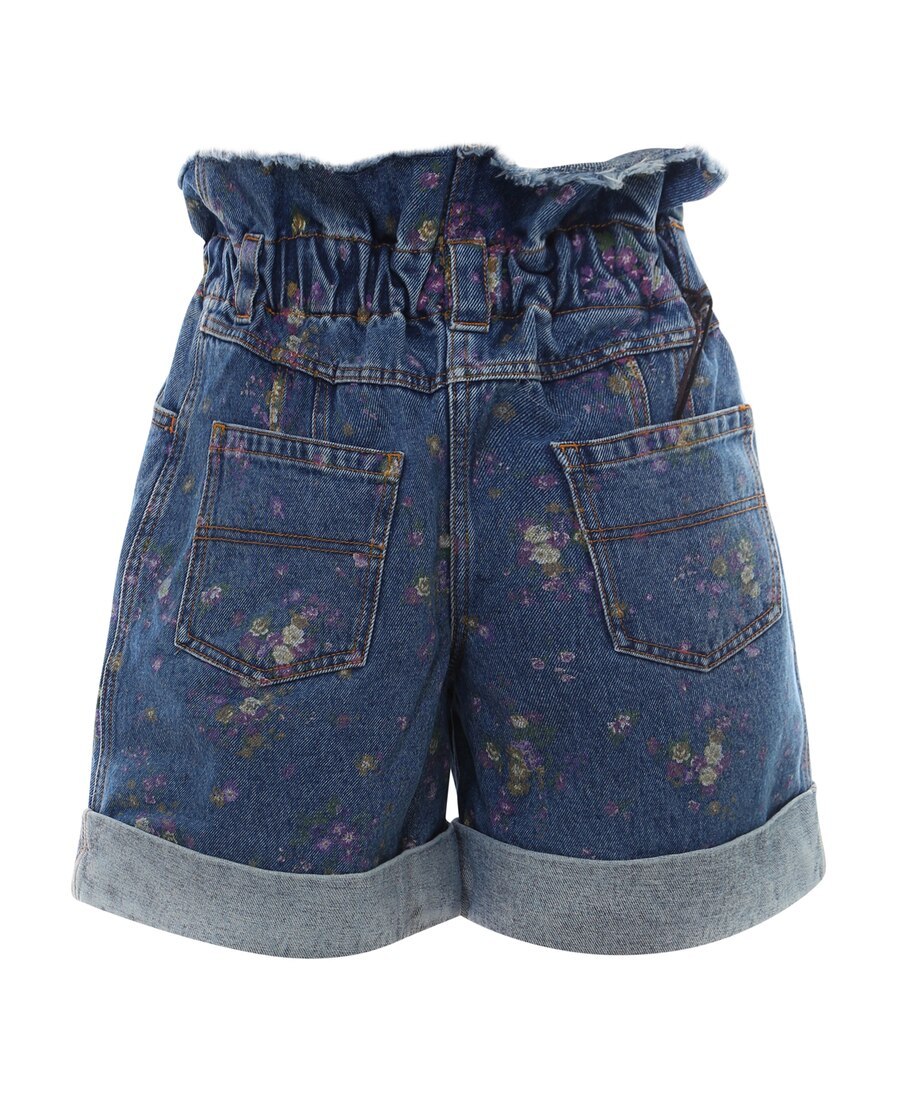 Philosophy Di Lorenzo Serafini Floral-print Denim Shorts In Blue