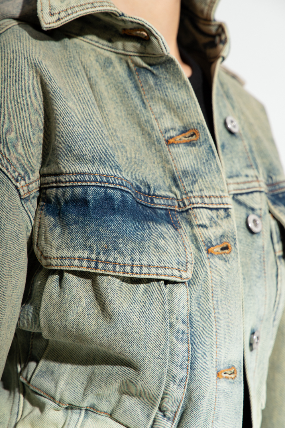 OFF-WHITE HOODED DENIM JACKET 