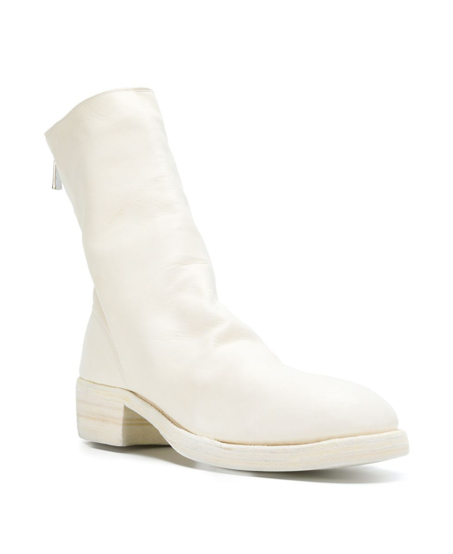 Guidi Zipper Boots Behind The Logo In White