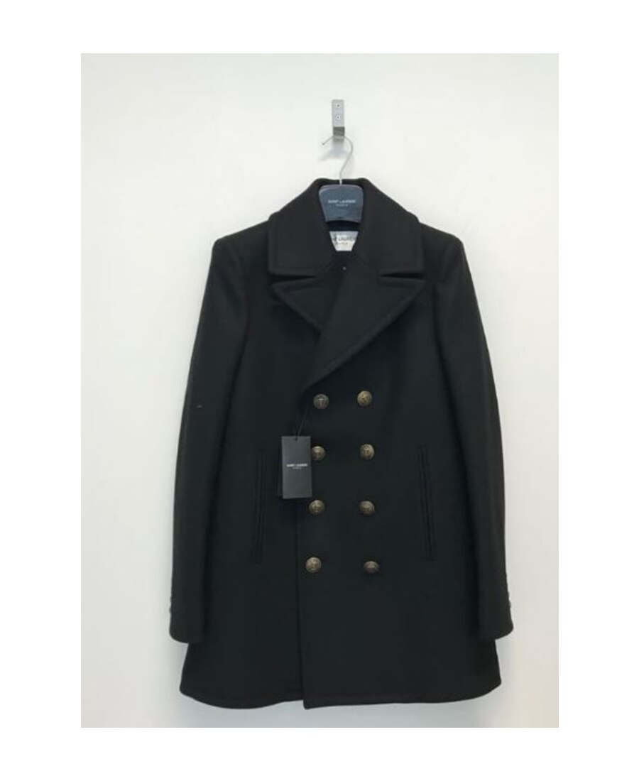 Saint Laurent Double-breasted Oversized Coat In Black