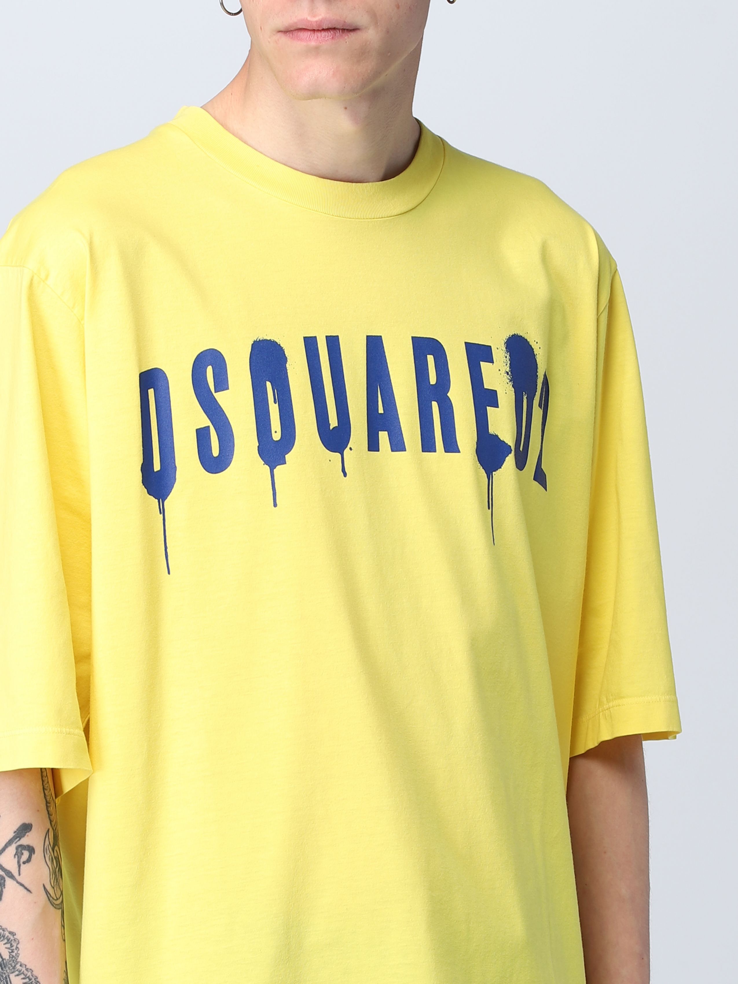 Dsquared2 Item O-neck Short-sleeved T-shirt In Yellow