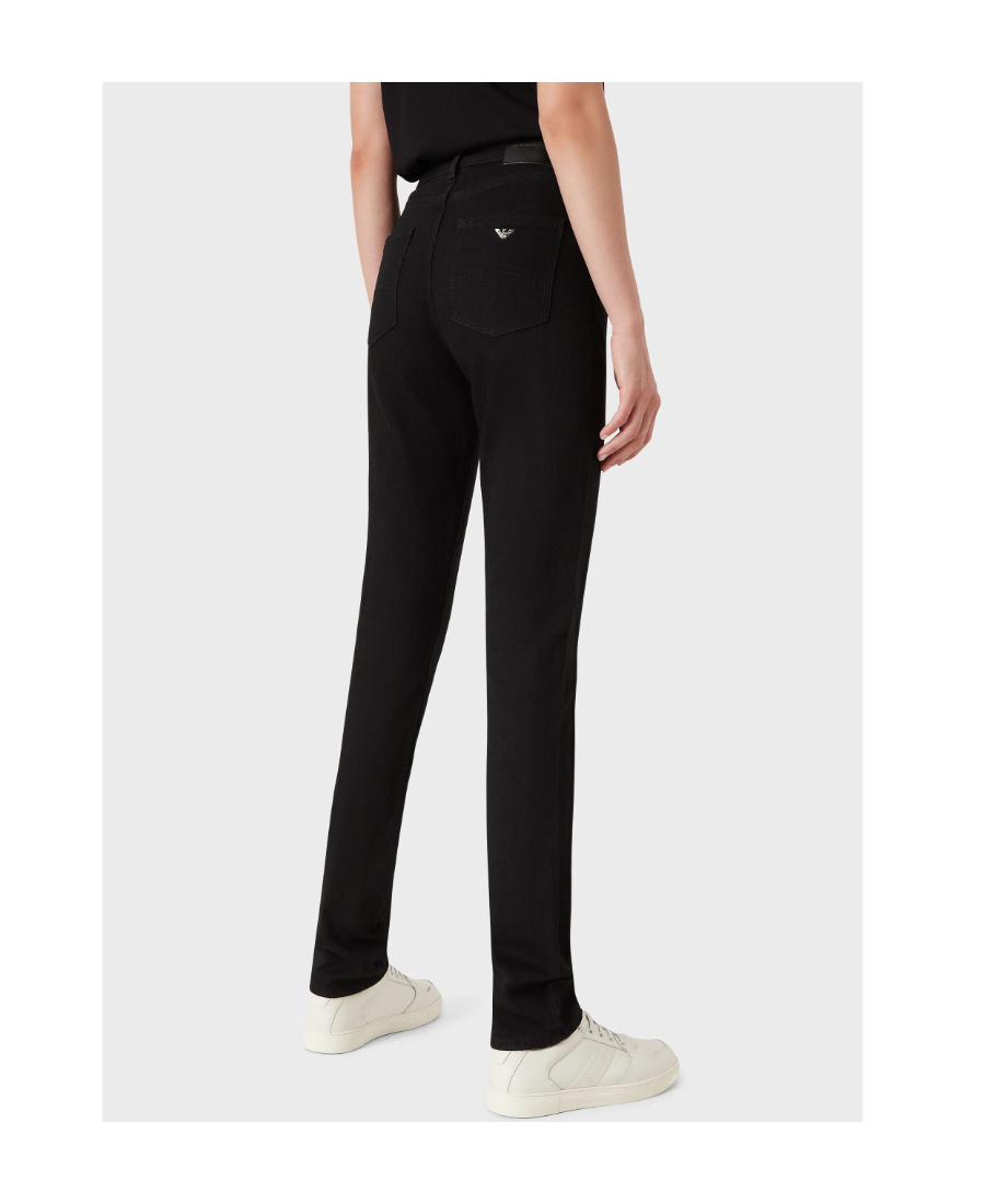 Emporio Armani Mid-rise Slim-fit Jeans In Black